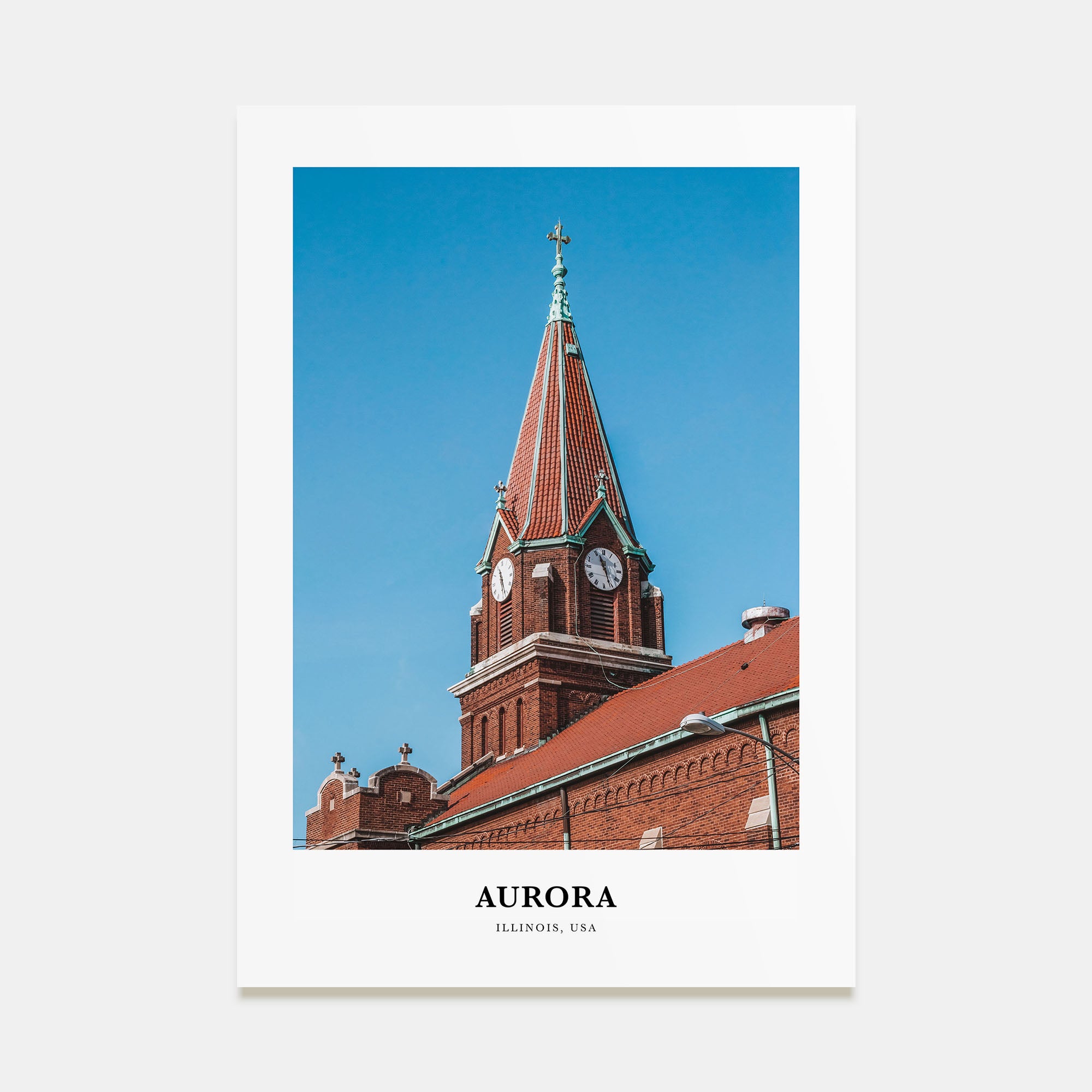 Aurora, Illinois Portrait Color Poster