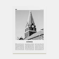 Aurora, Illinois Travel B&W Poster