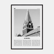 Aurora, Illinois Travel B&W Poster
