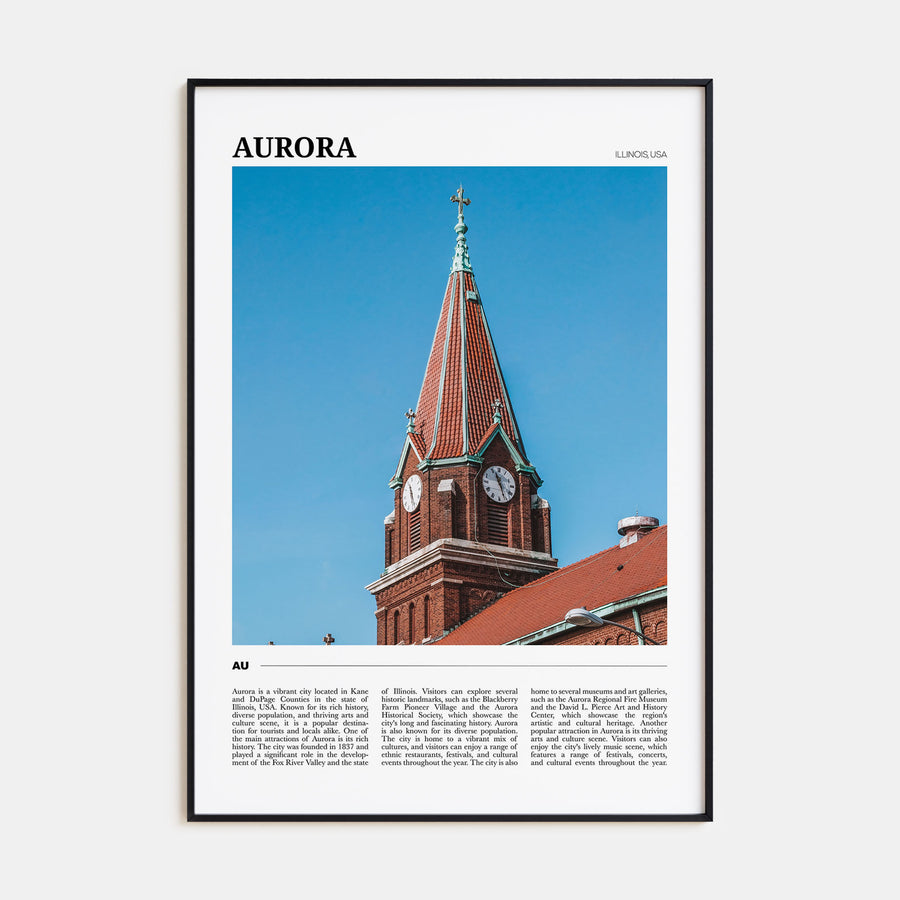Aurora, Illinois Travel Color Poster