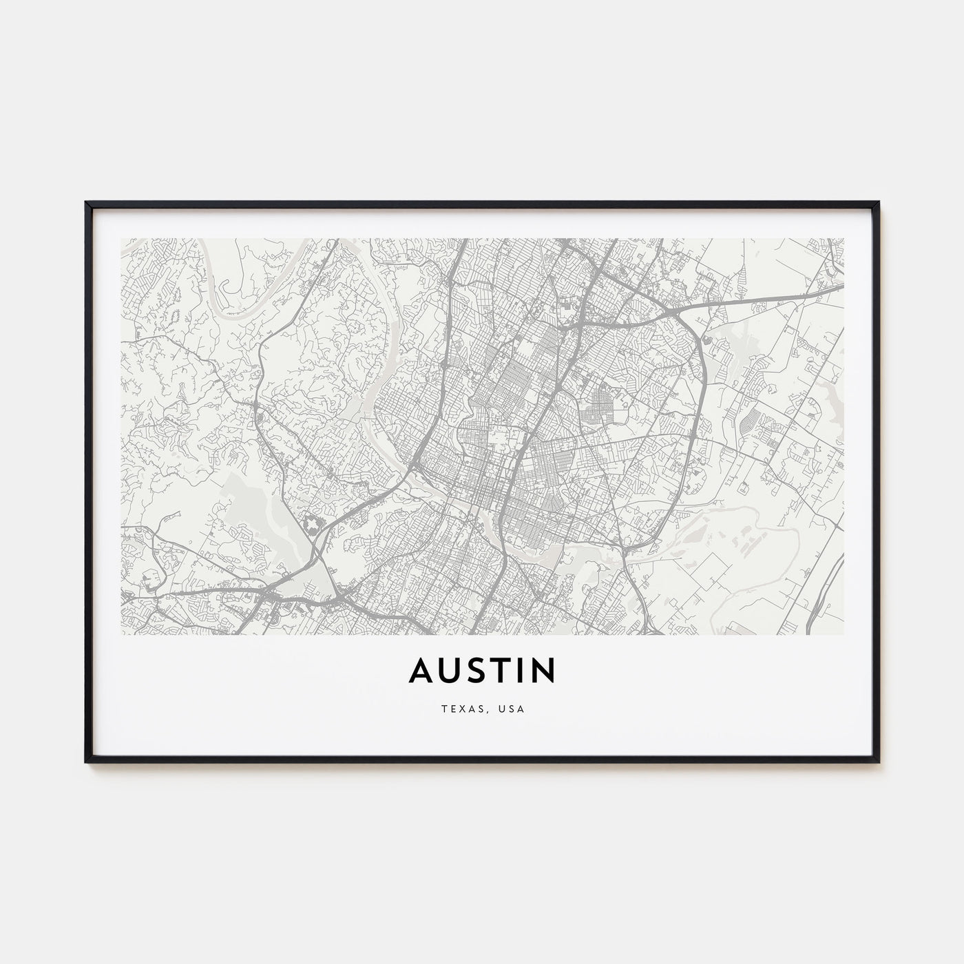 Austin Map Landscape Poster