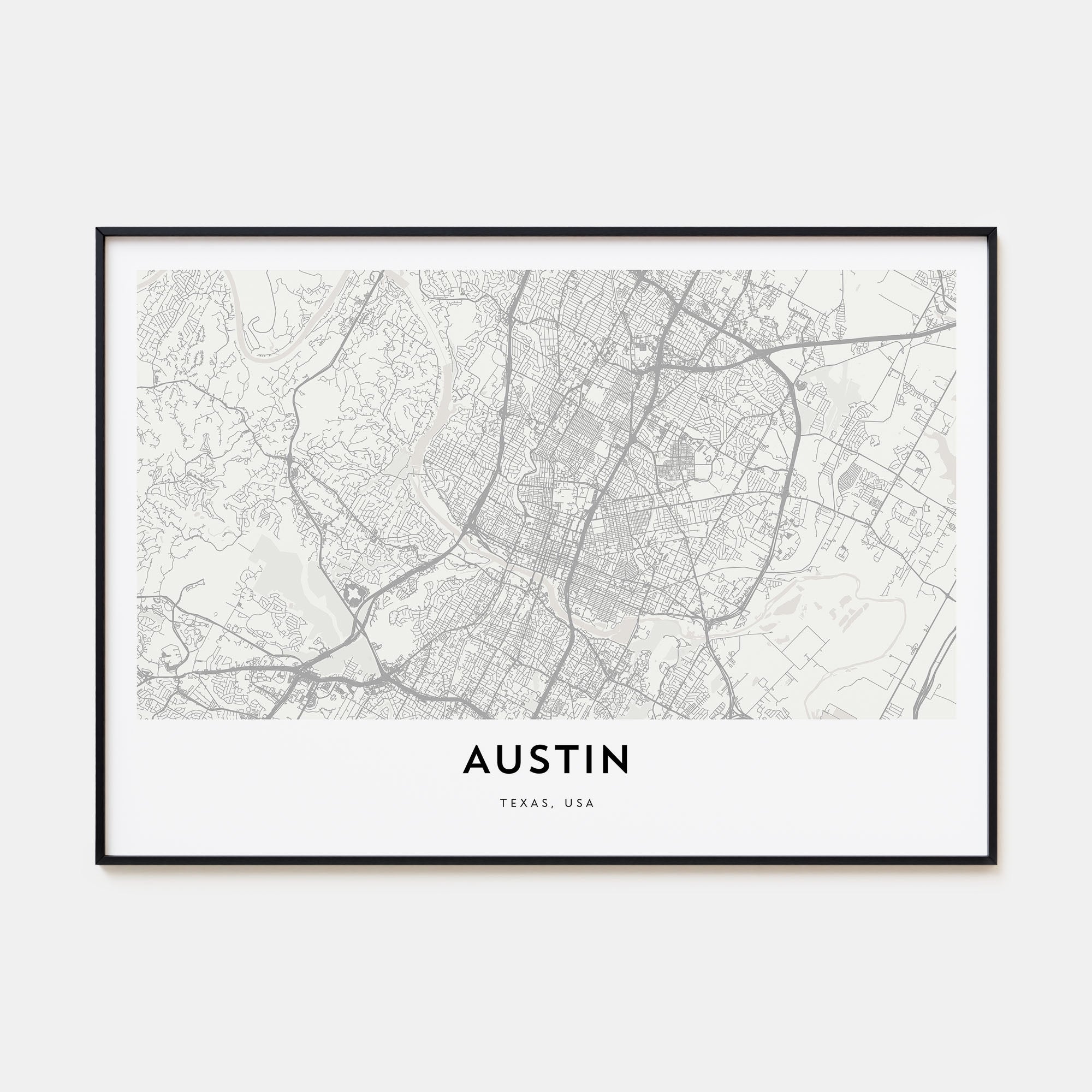 Austin Map Landscape Poster