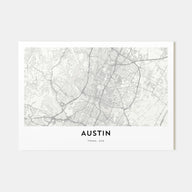 Austin Map Landscape Poster