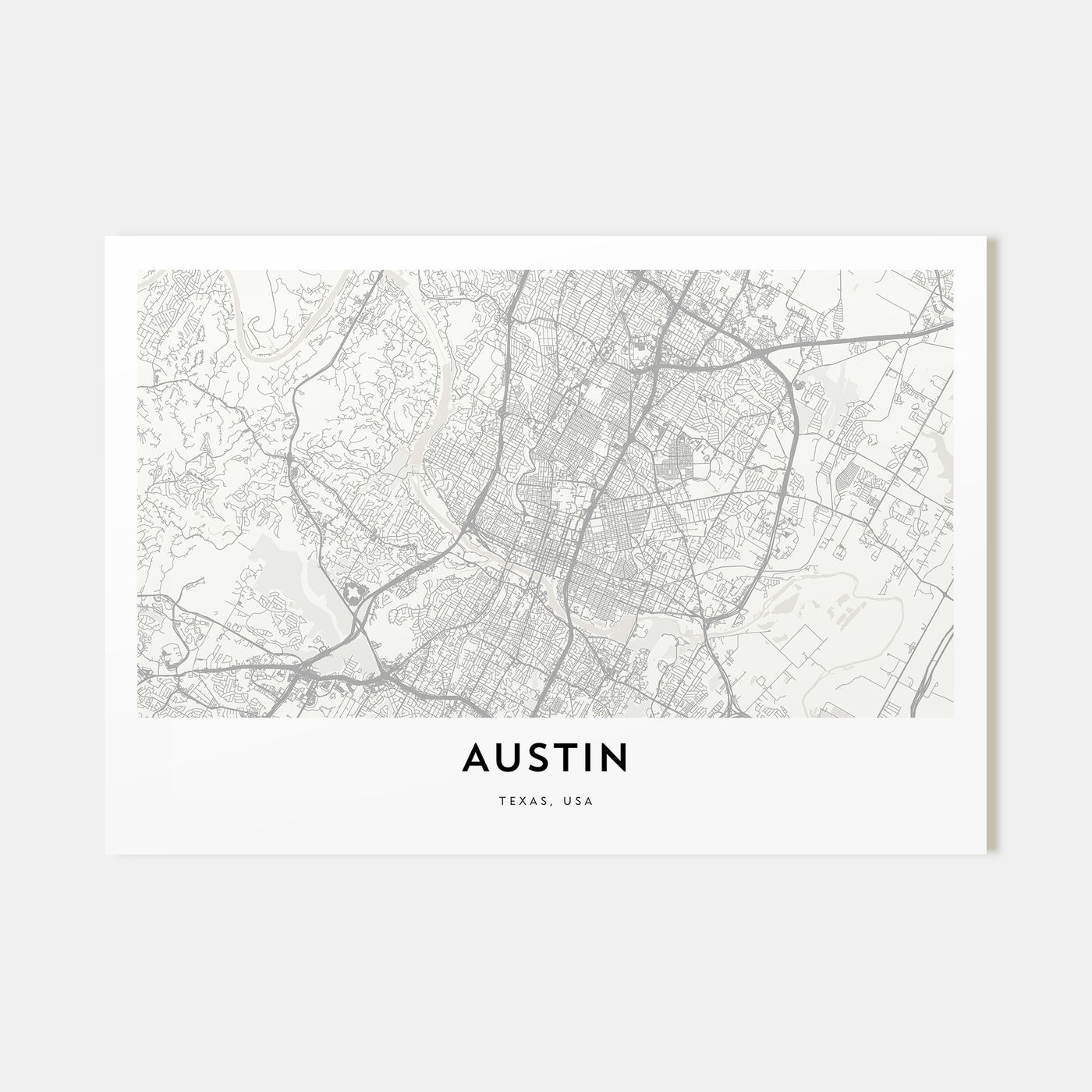 Austin Map Landscape Poster