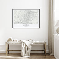 Austin Map Landscape Poster