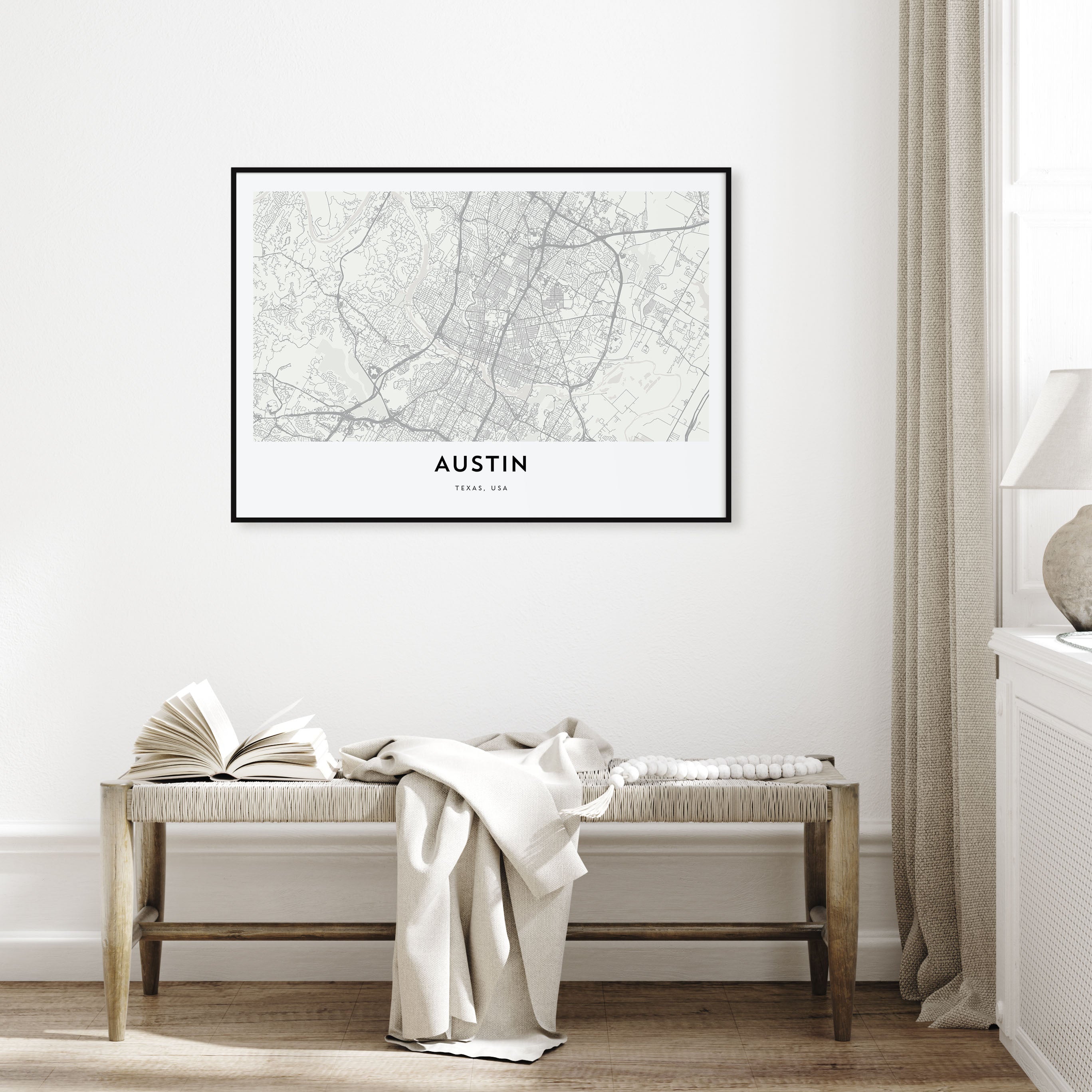 Austin Map Landscape Poster