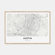 Austin Map Landscape Poster