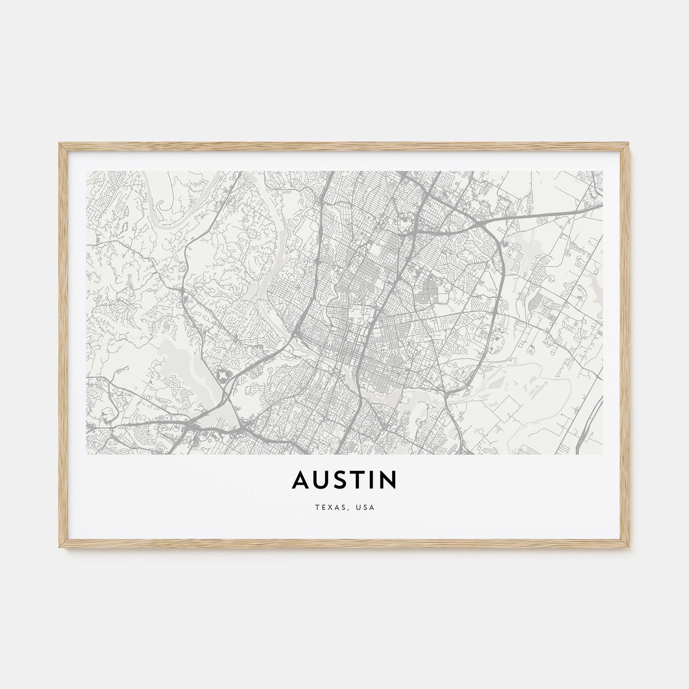 Austin Map Landscape Poster