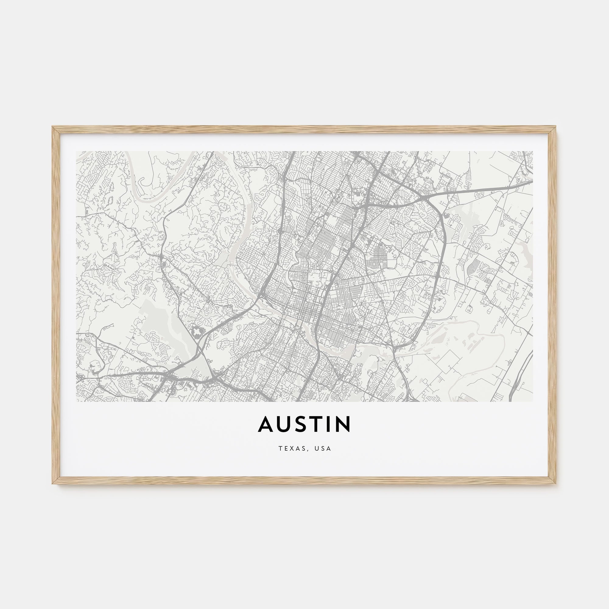 Austin Map Landscape Poster