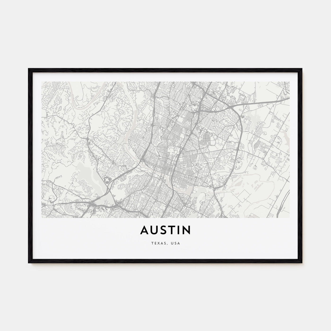Austin Map Landscape Poster