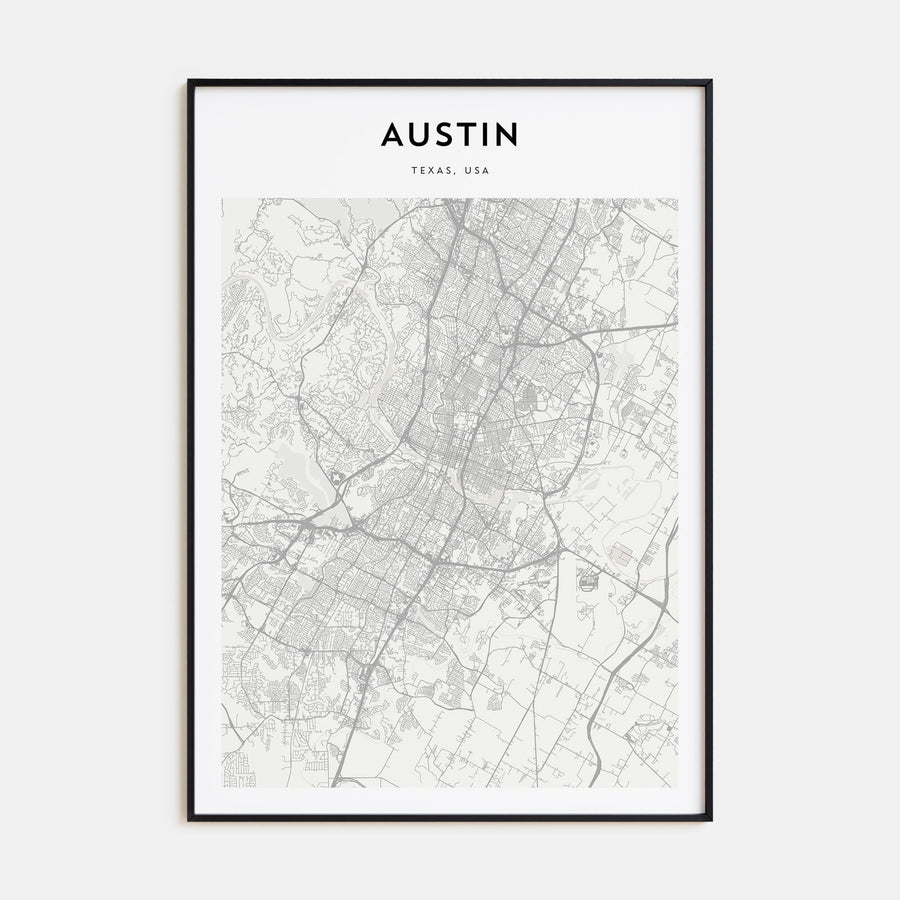 Austin Map Portrait Poster
