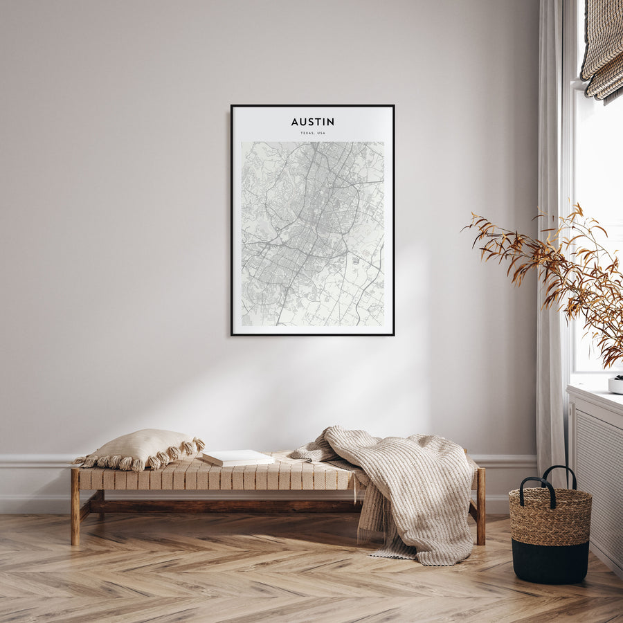 Austin Map Portrait Poster