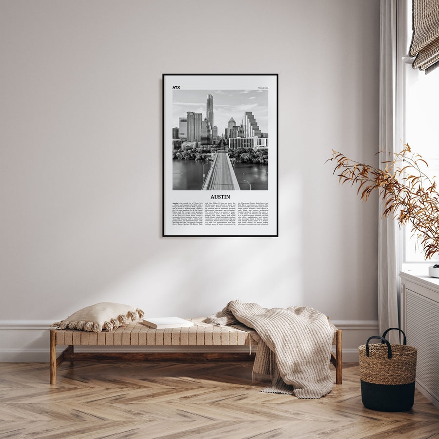 Austin Travel B&W No 1 Poster