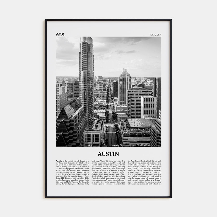 Austin Travel B&W No 2 Poster