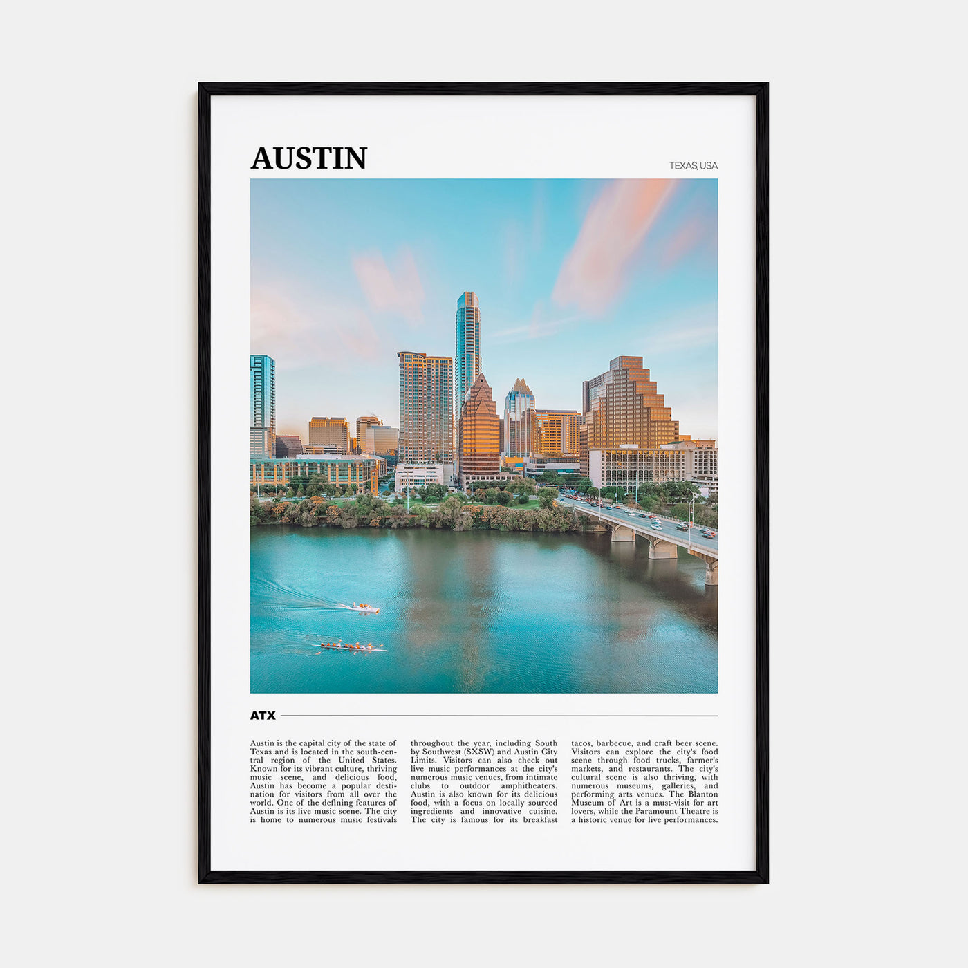 Austin Travel Color Poster