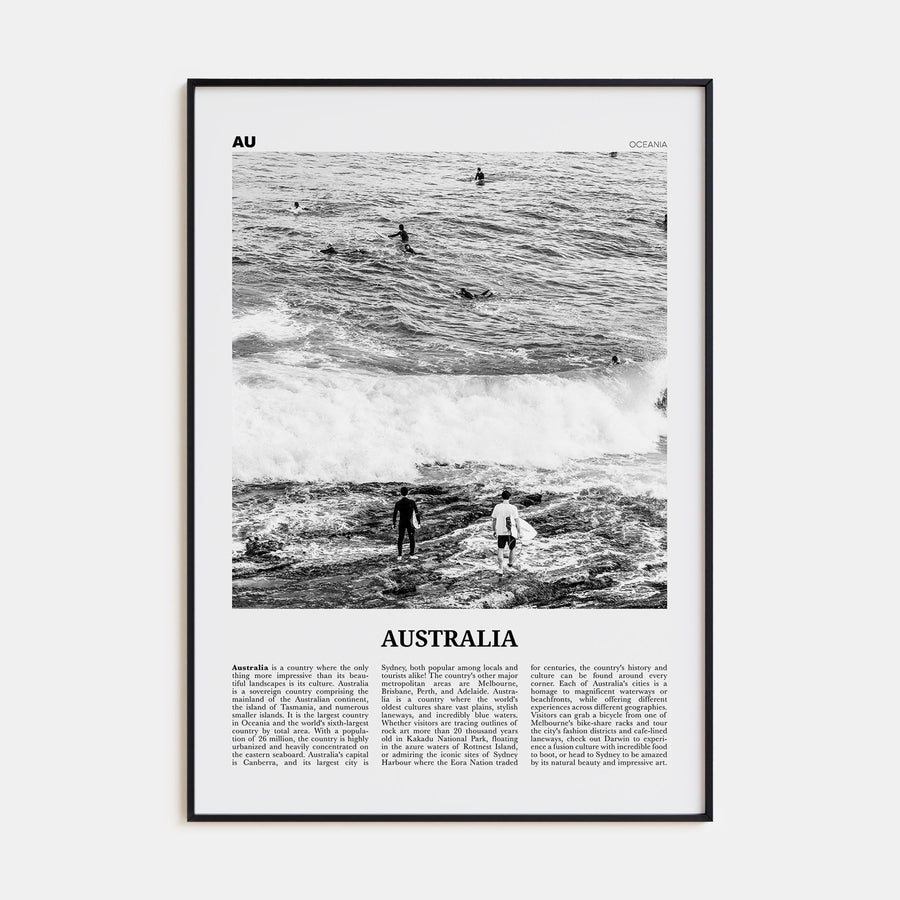 Australia Travel B&W No 1 Poster