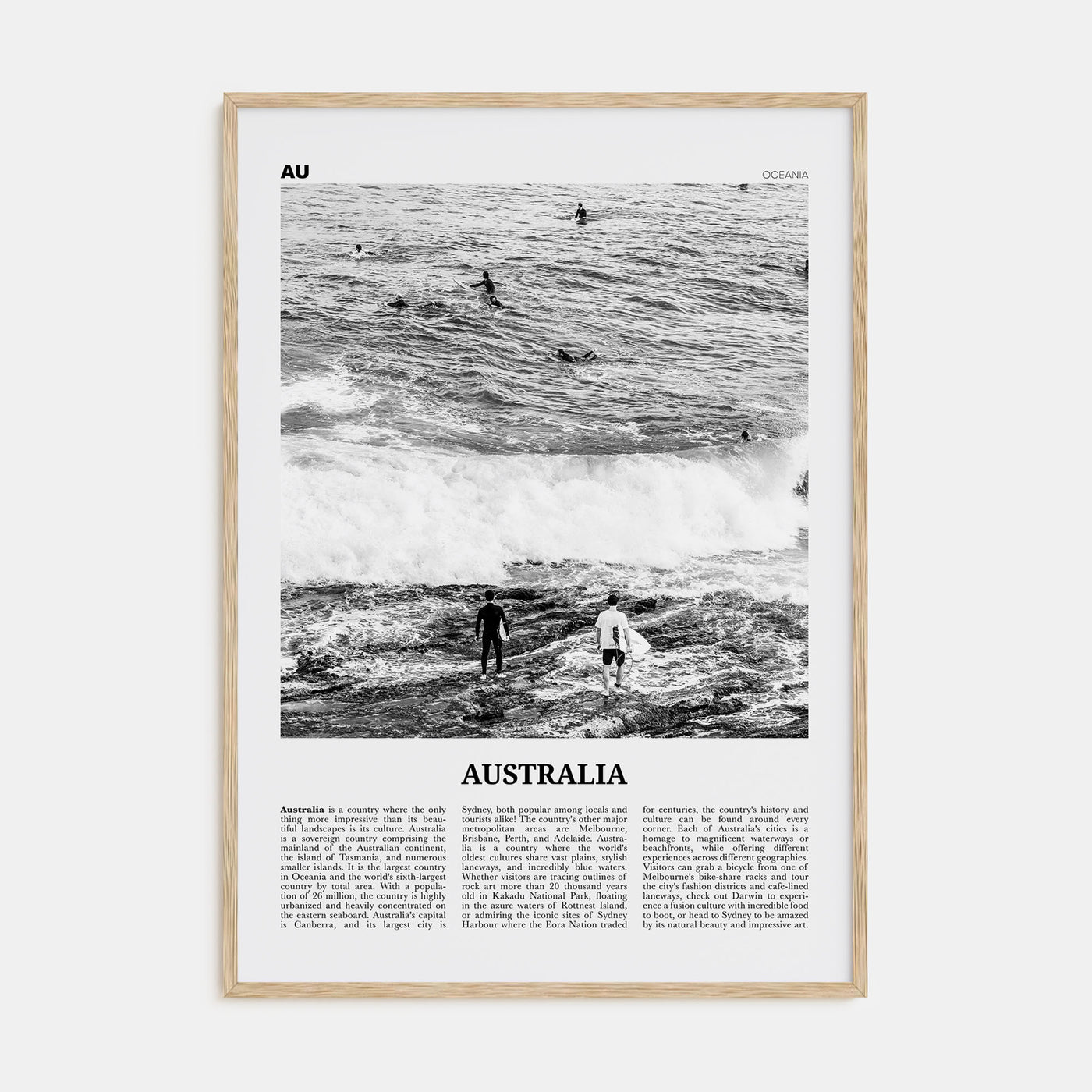 Australia Travel B&W No 1 Poster