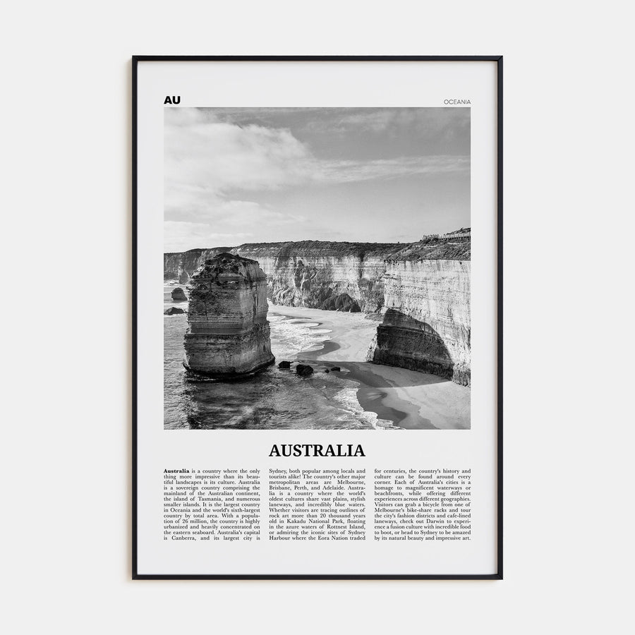 Australia Travel B&W No 2 Poster
