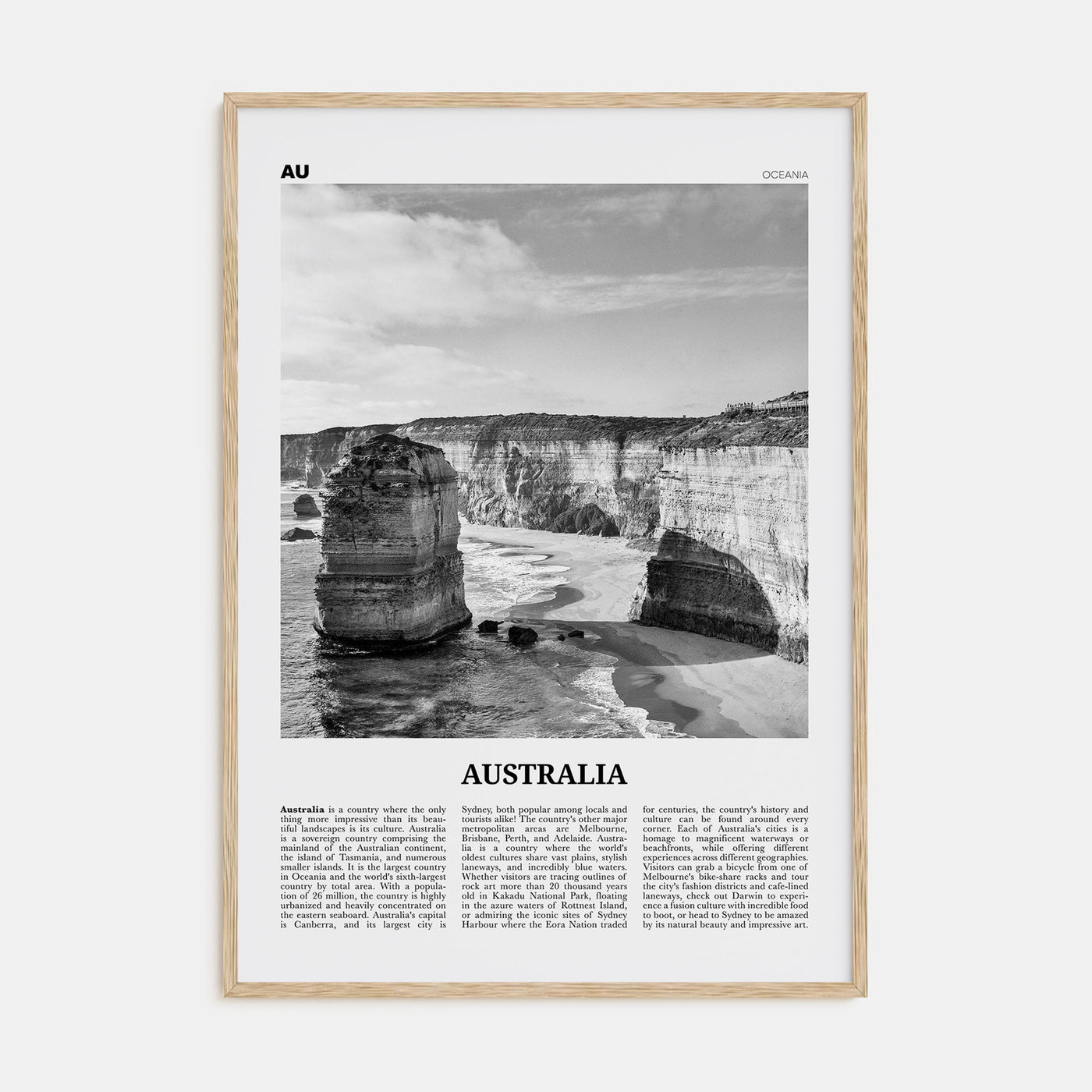 Australia Travel B&W No 2 Poster