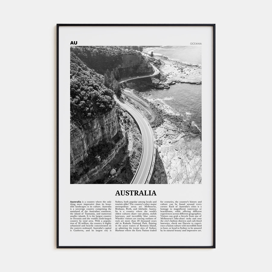 Australia Travel B&W No 3 Poster