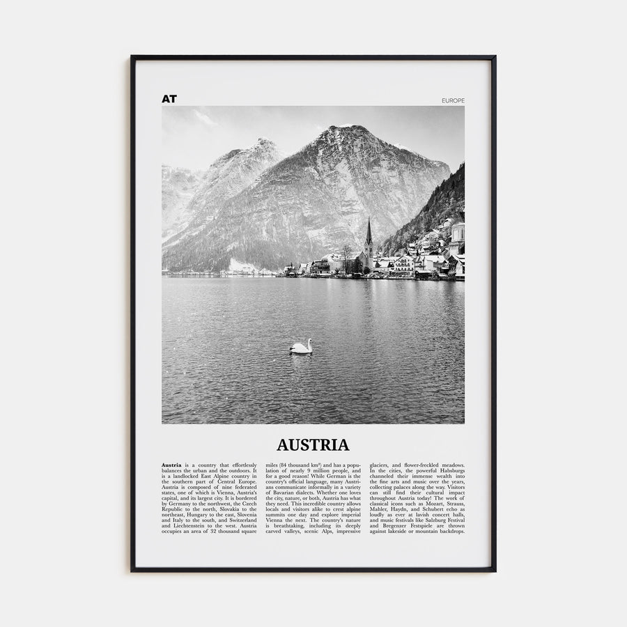 Austria Travel B&W Poster