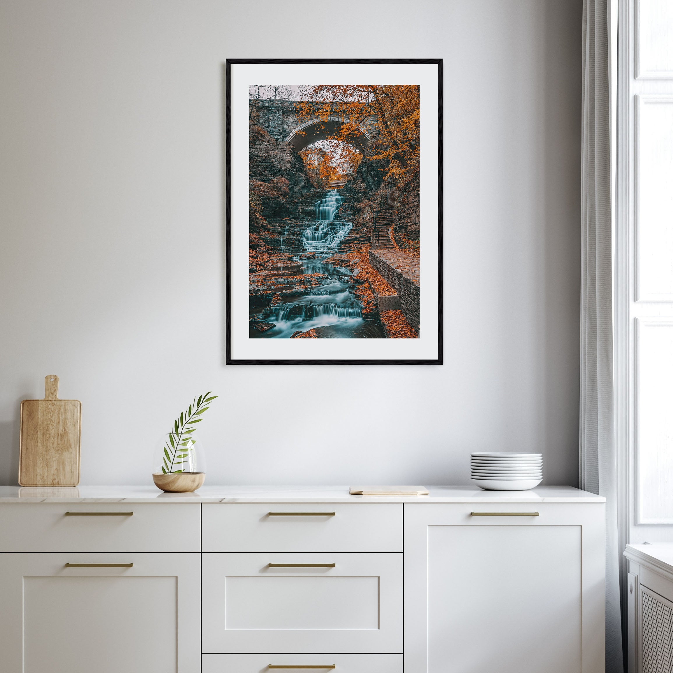 Autumn Waterfall Photo Color No 1 Poster
