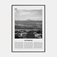 Auvergne Travel B&W Poster