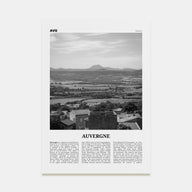Auvergne Travel B&W Poster