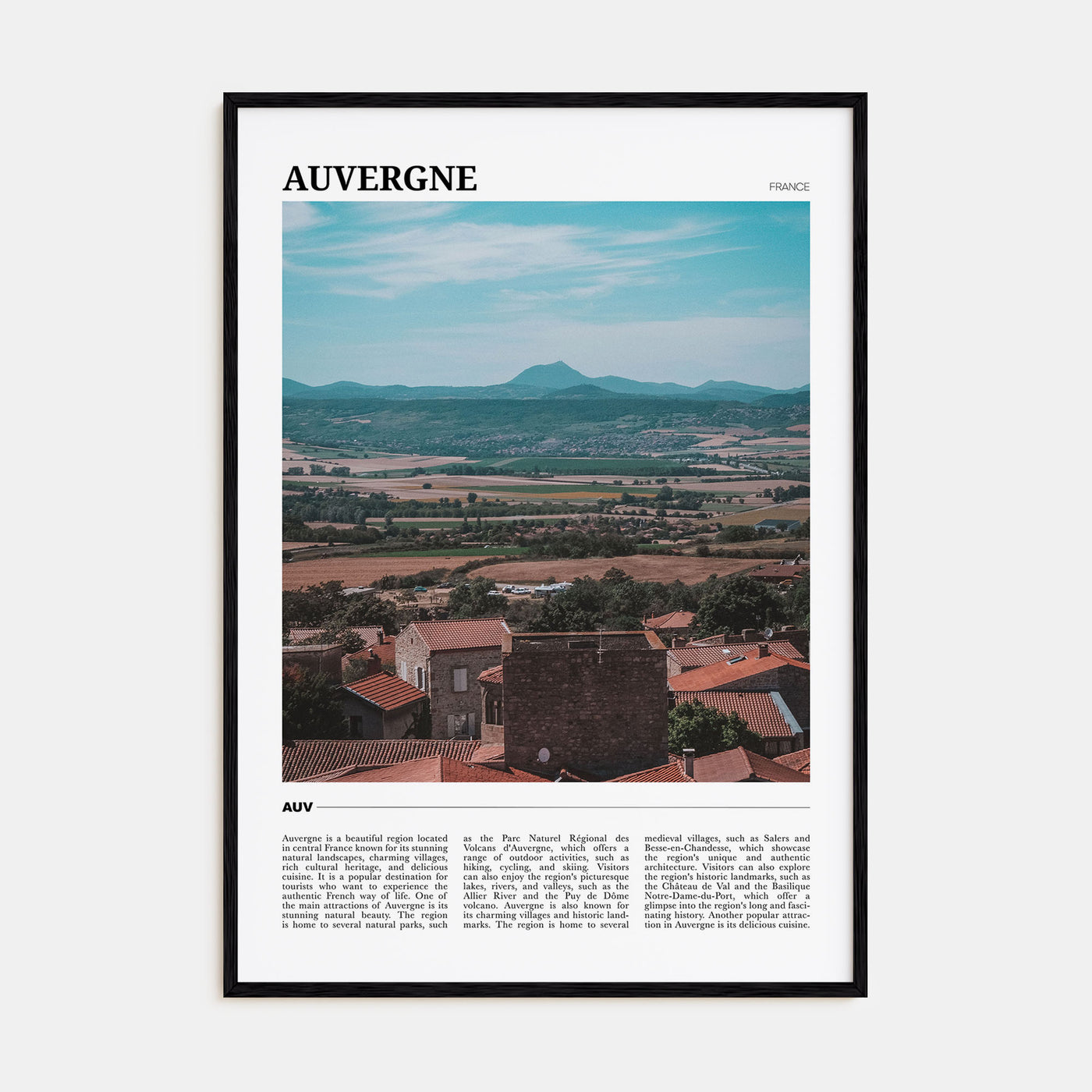 Auvergne Travel Color Poster