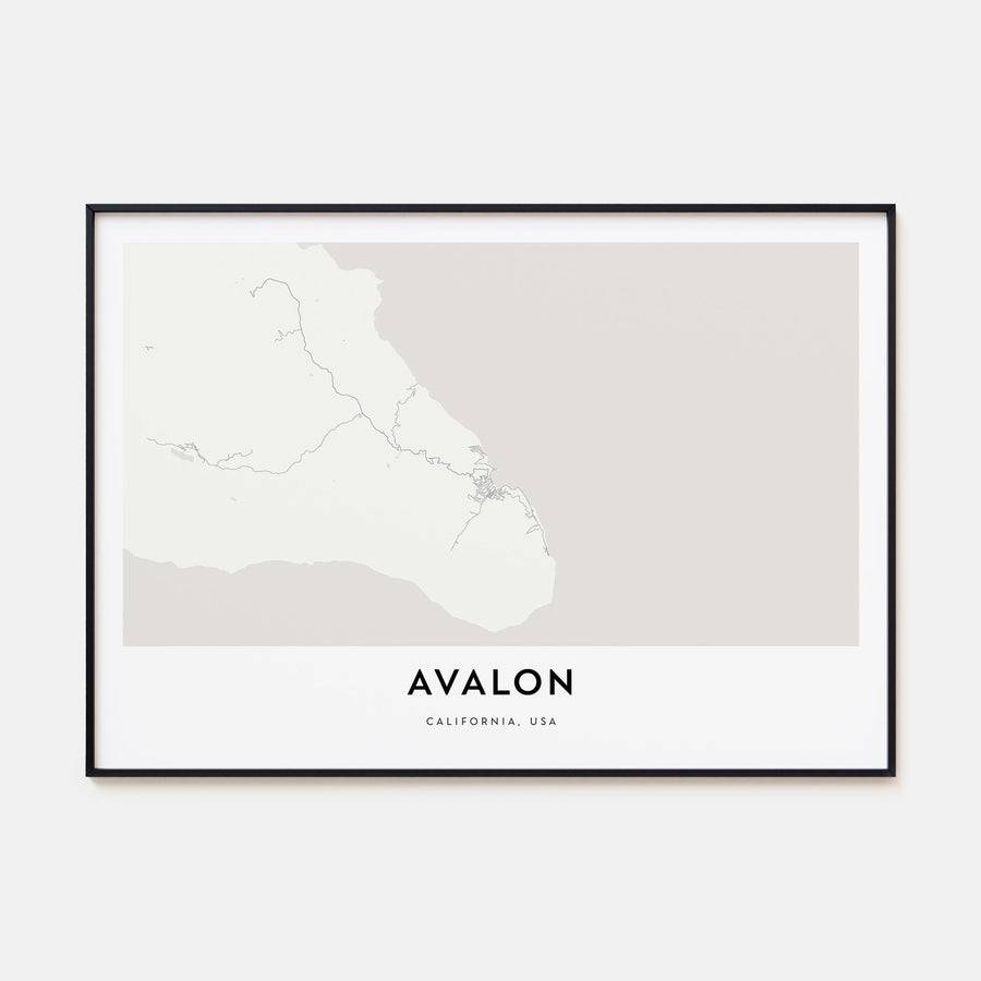 Avalon, California Map Landscape Poster