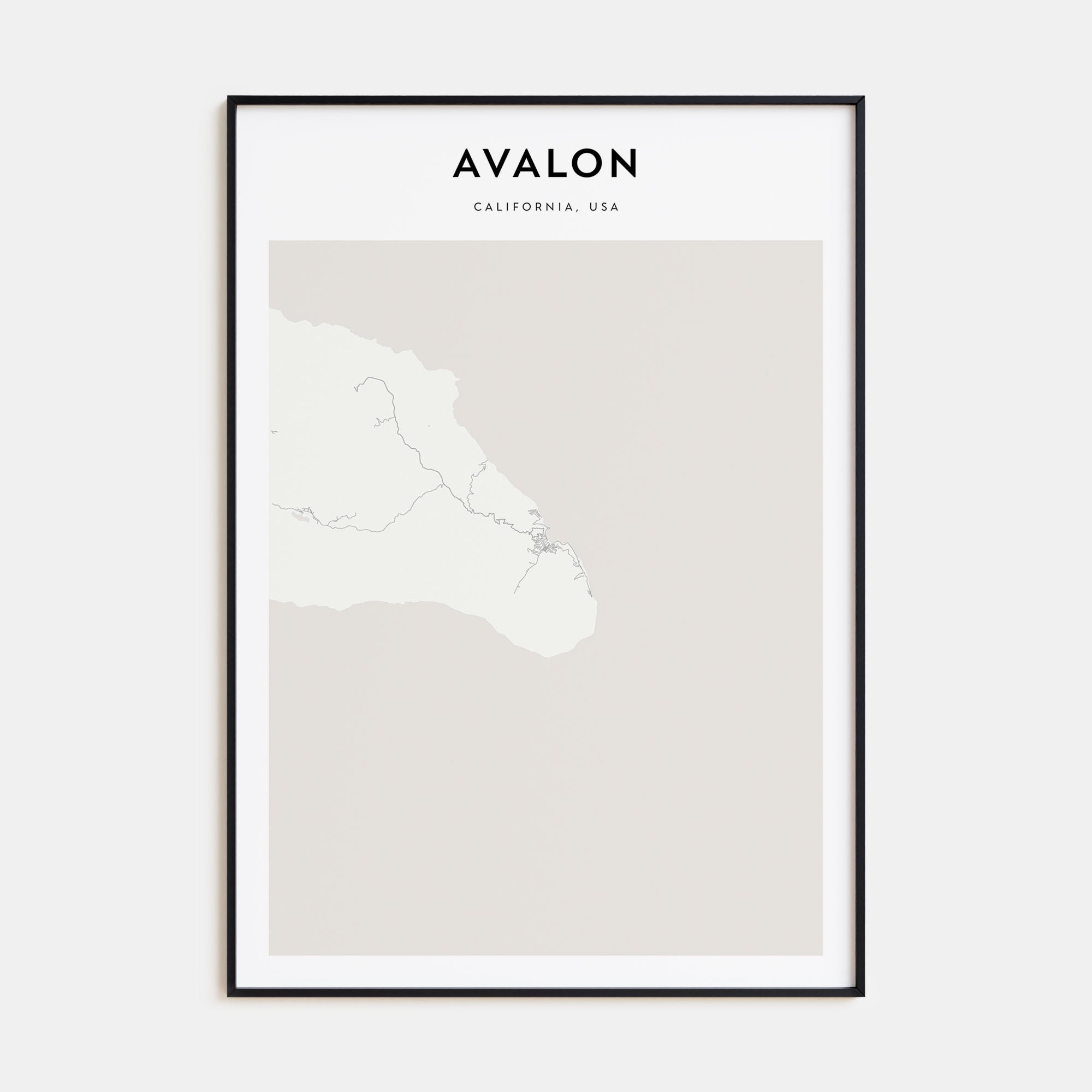 Avalon, California Map Portrait Poster
