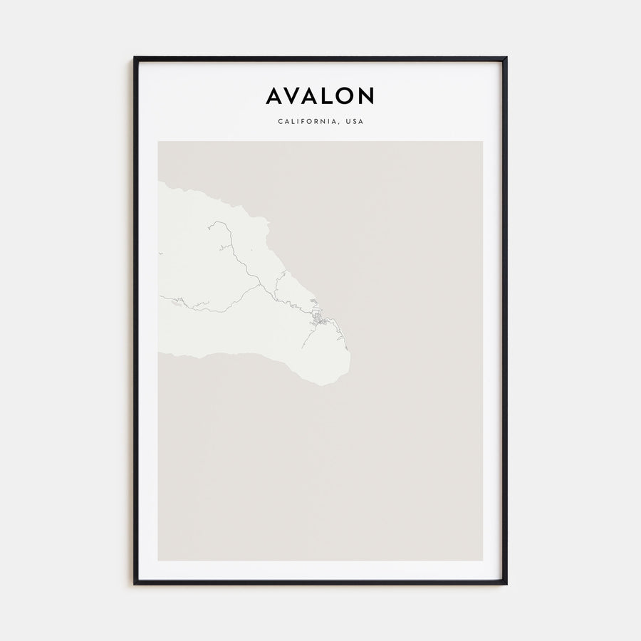 Avalon, California Map Portrait Poster