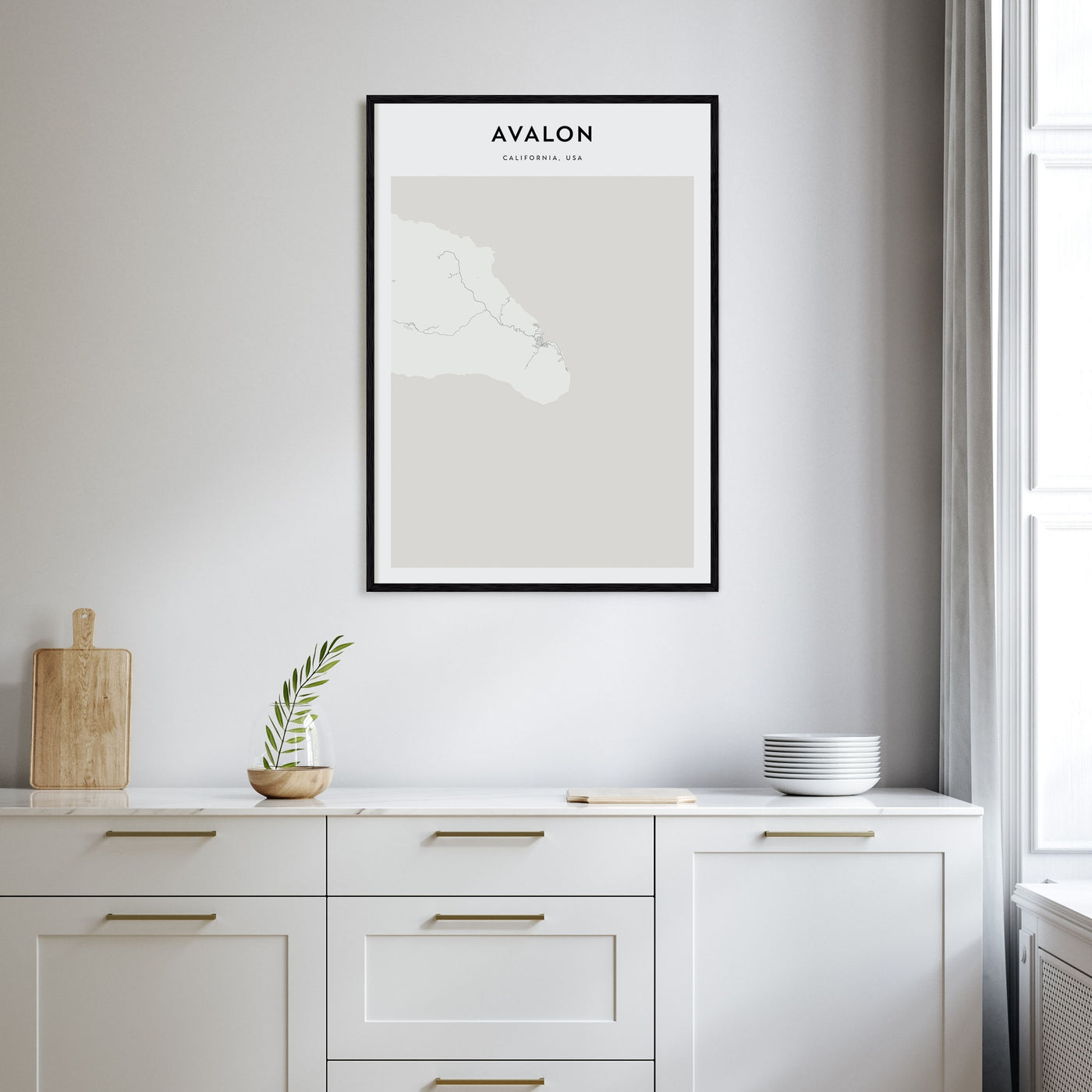 Avalon, California Map Portrait Poster