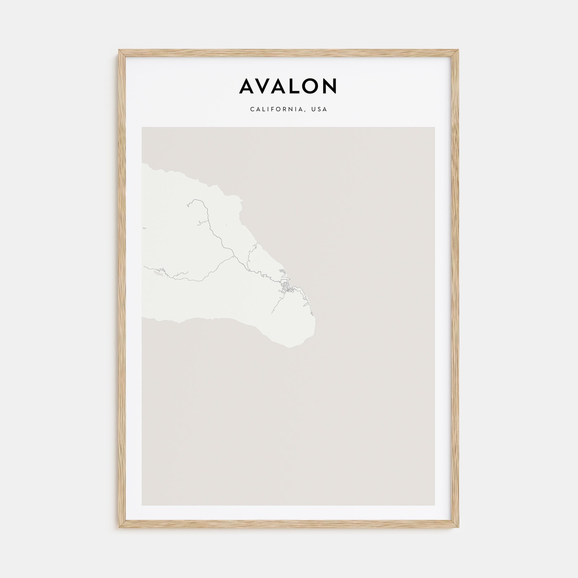 Avalon, California Map Portrait Poster