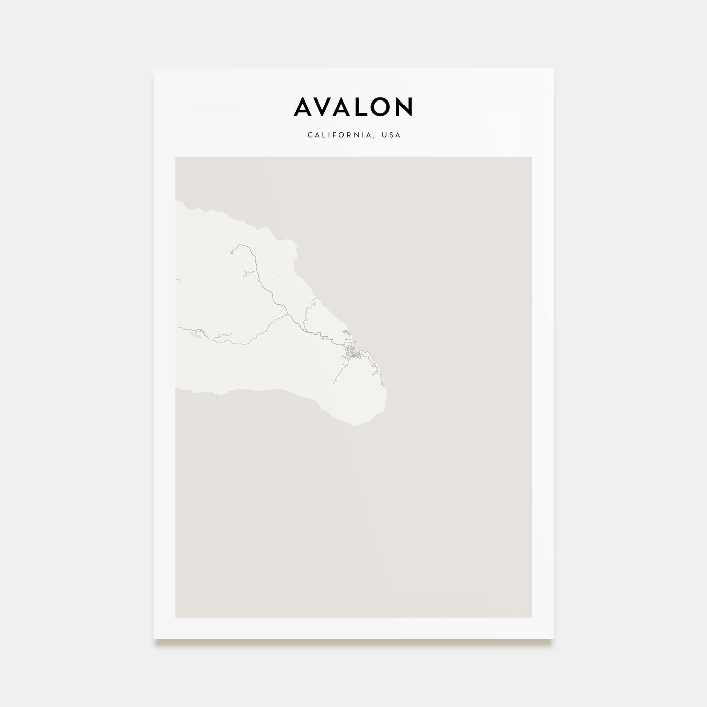 Avalon, California Map Portrait Poster