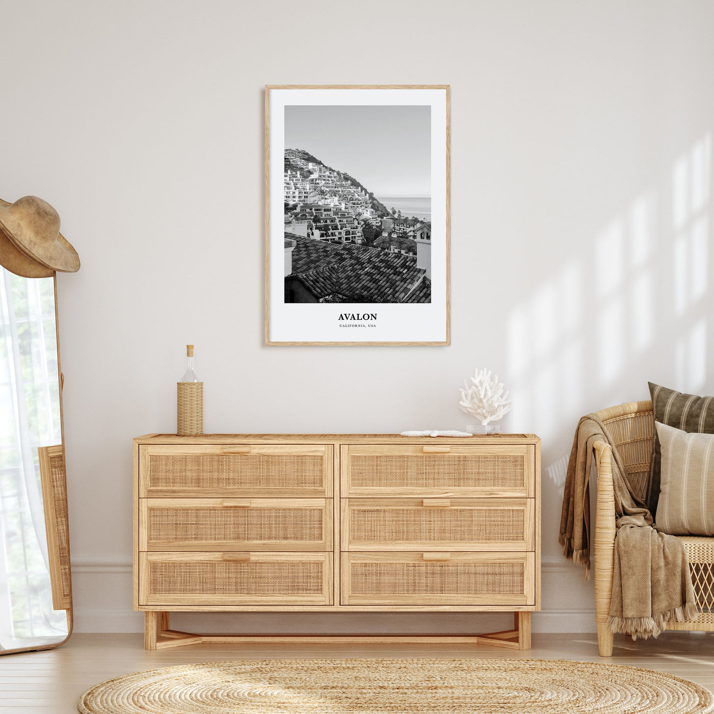 Avalon, California Portrait B&W Poster