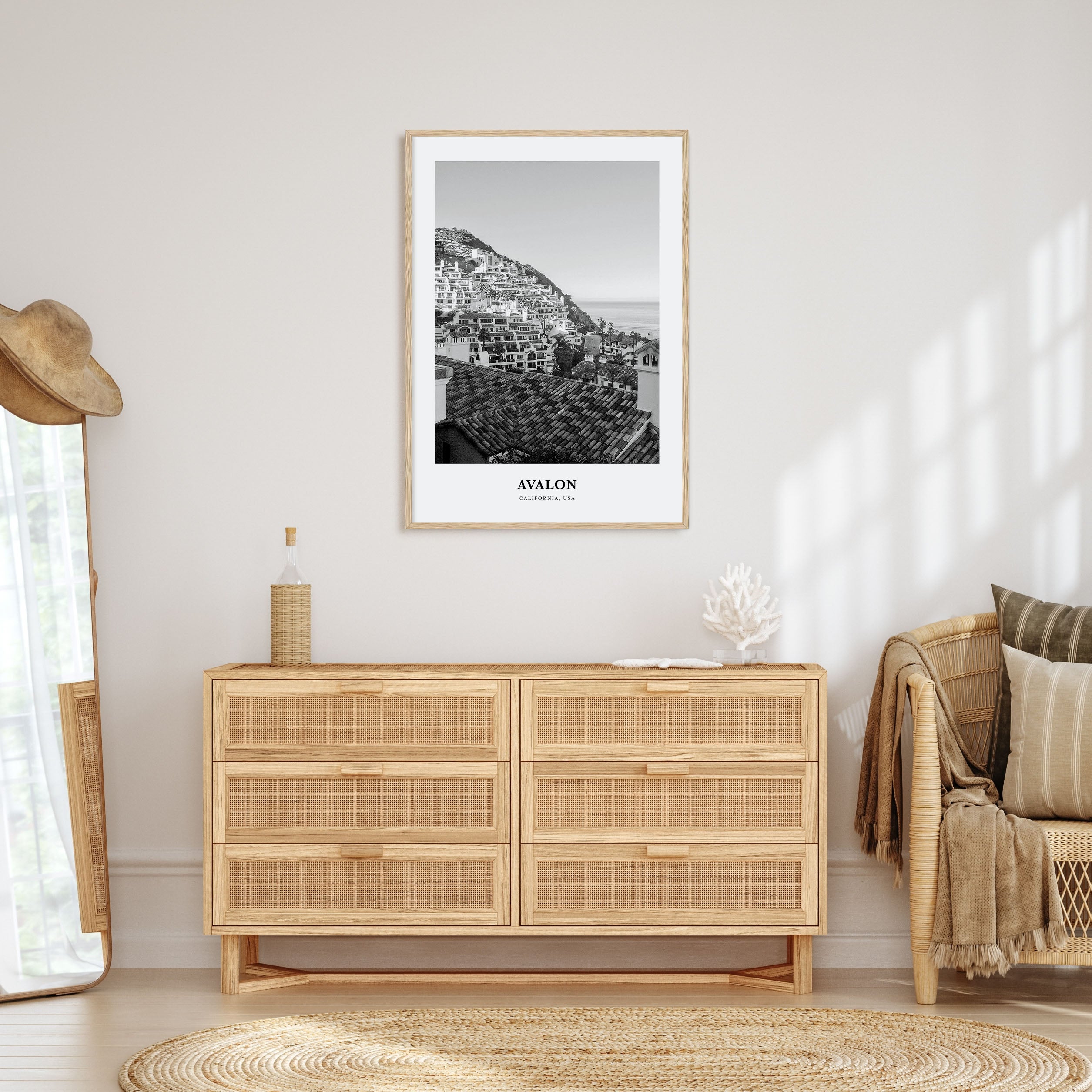 Avalon, California Portrait B&W Poster