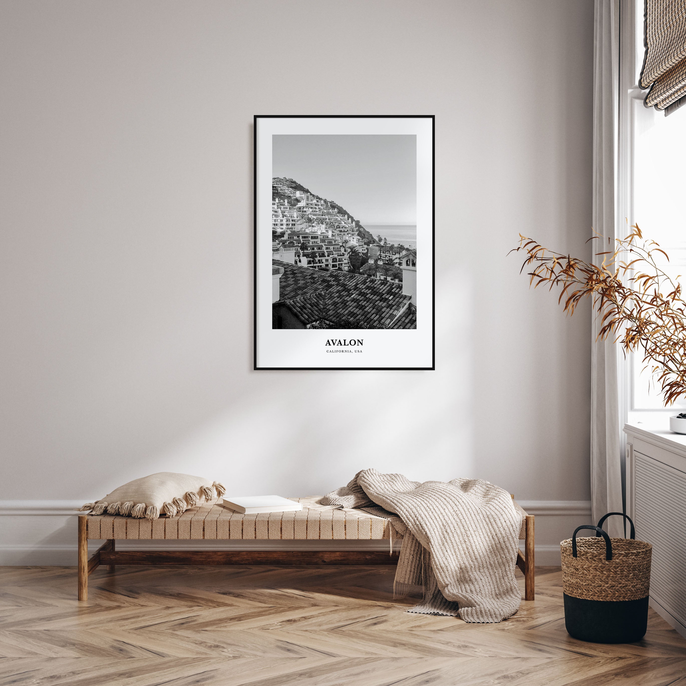 Avalon, California Portrait B&W Poster