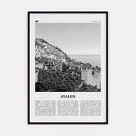 Avalon, California Travel B&W Poster