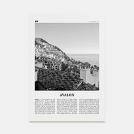 Avalon, California Travel B&W Poster