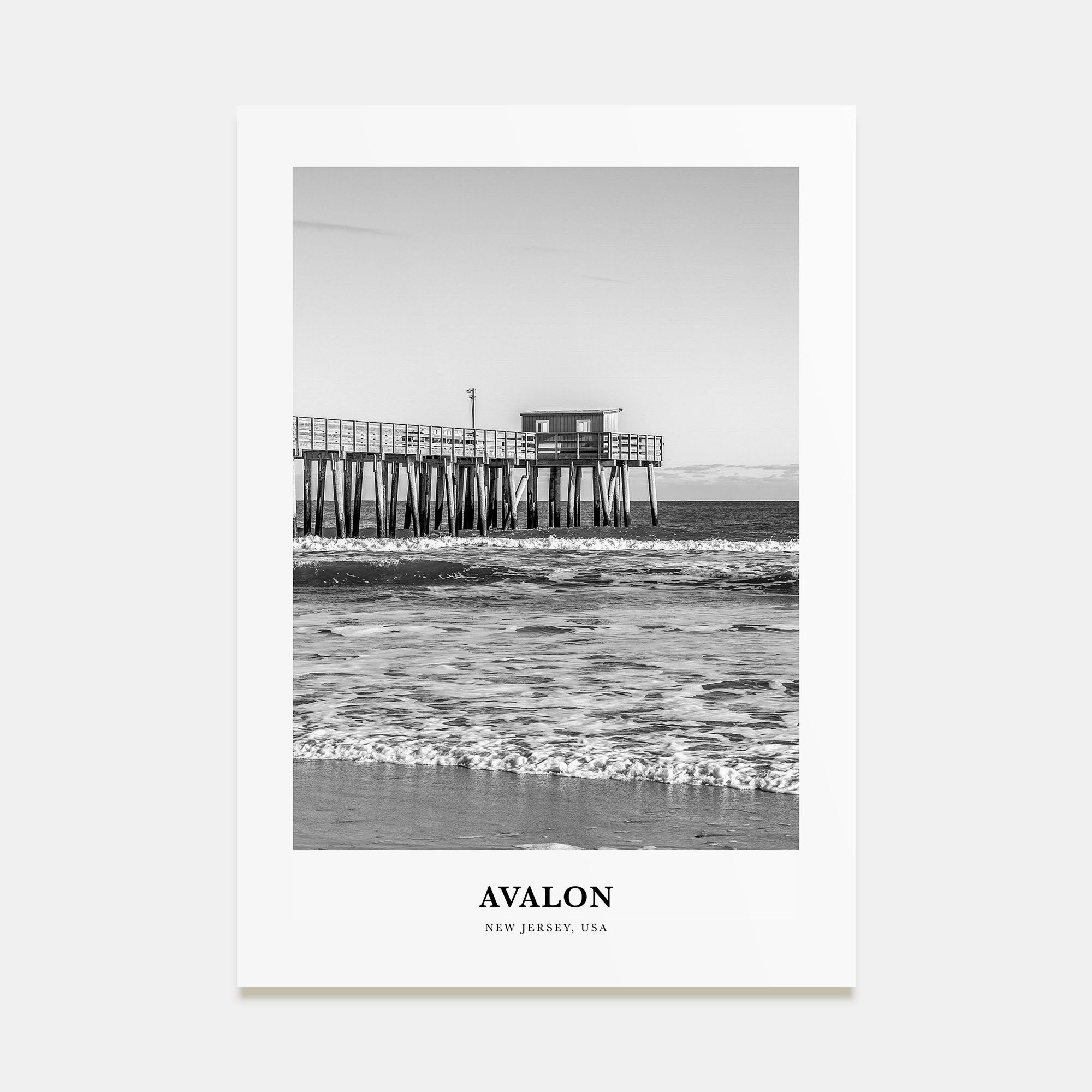 Avalon, New Jersey Portrait B&W Poster