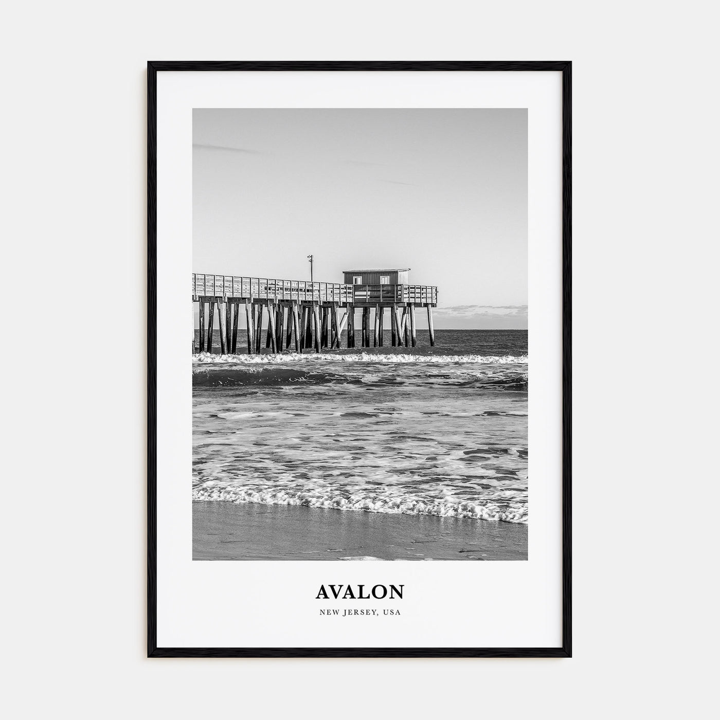 Avalon, New Jersey Portrait B&W Poster