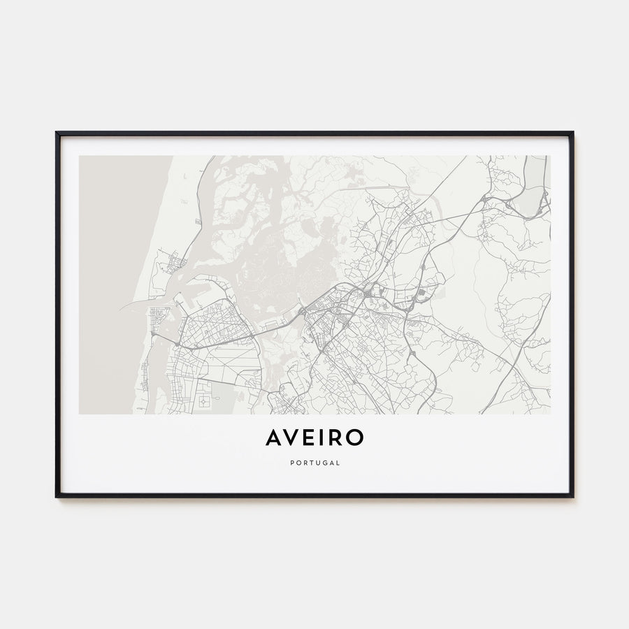 Aveiro Map Landscape Poster