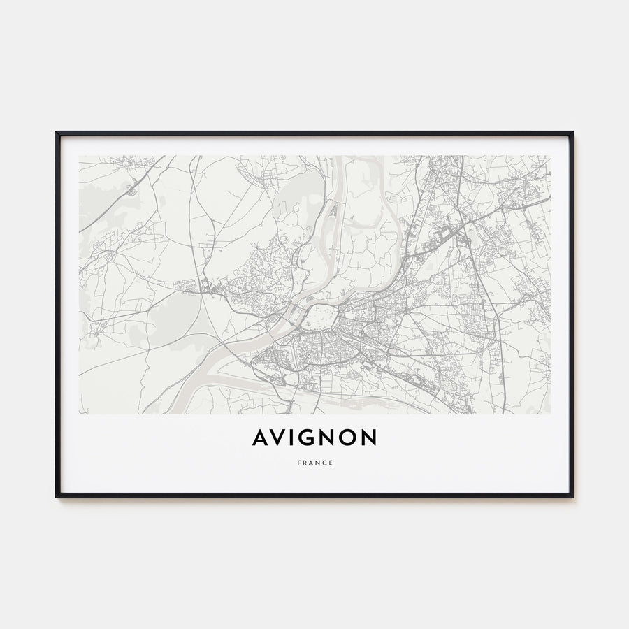 Avignon Map Landscape Poster