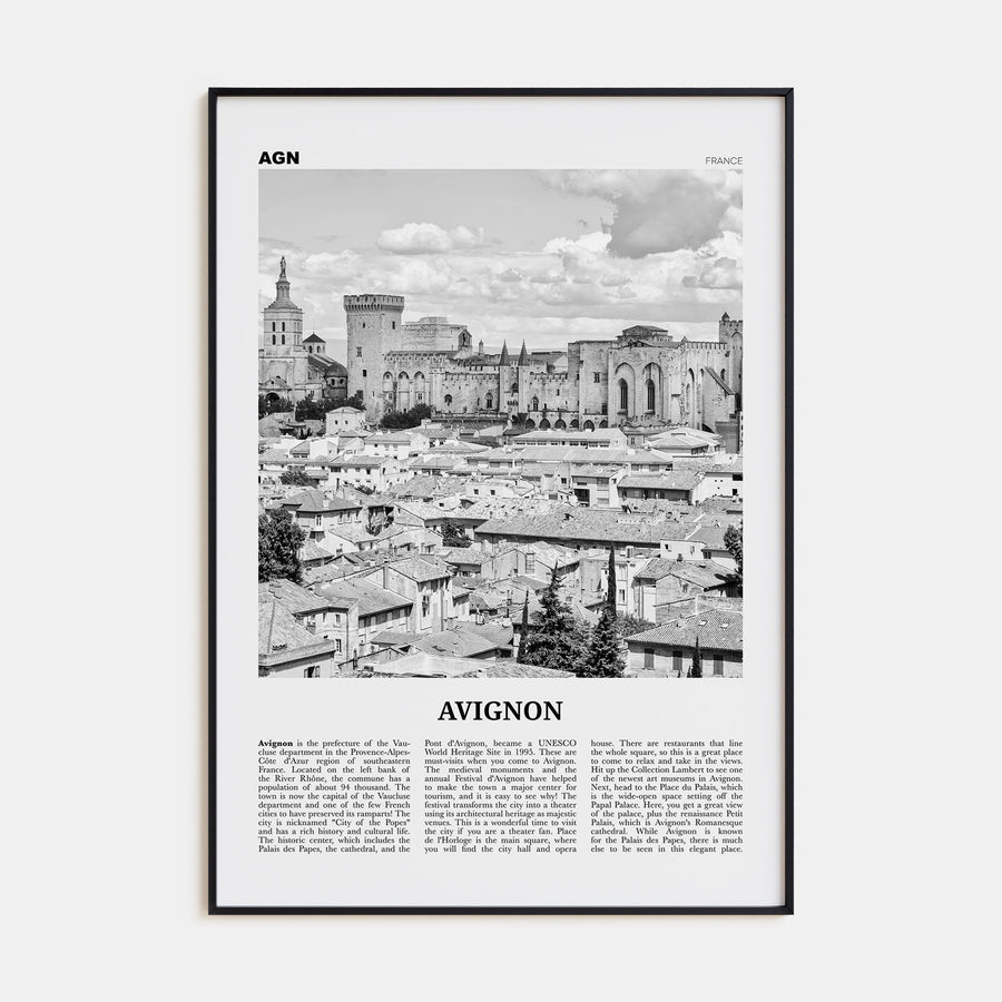 Avignon Travel B&W Poster