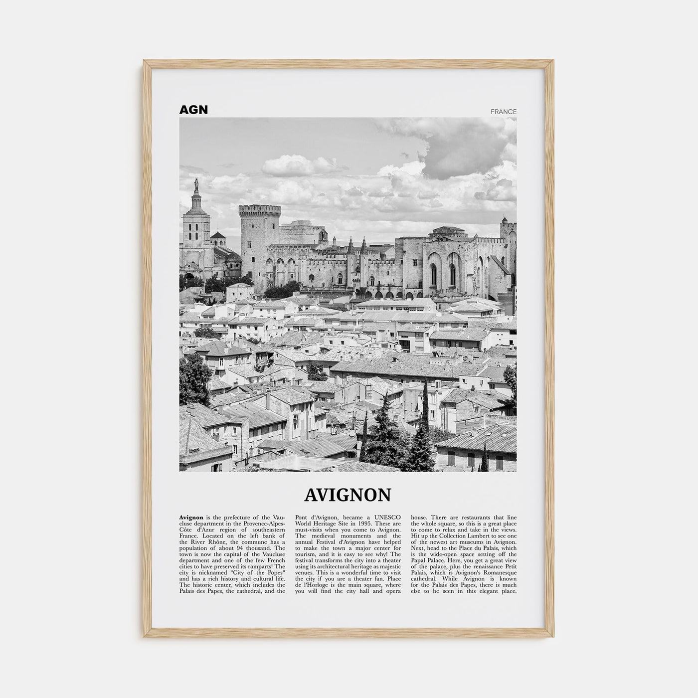 Avignon Travel B&W Poster