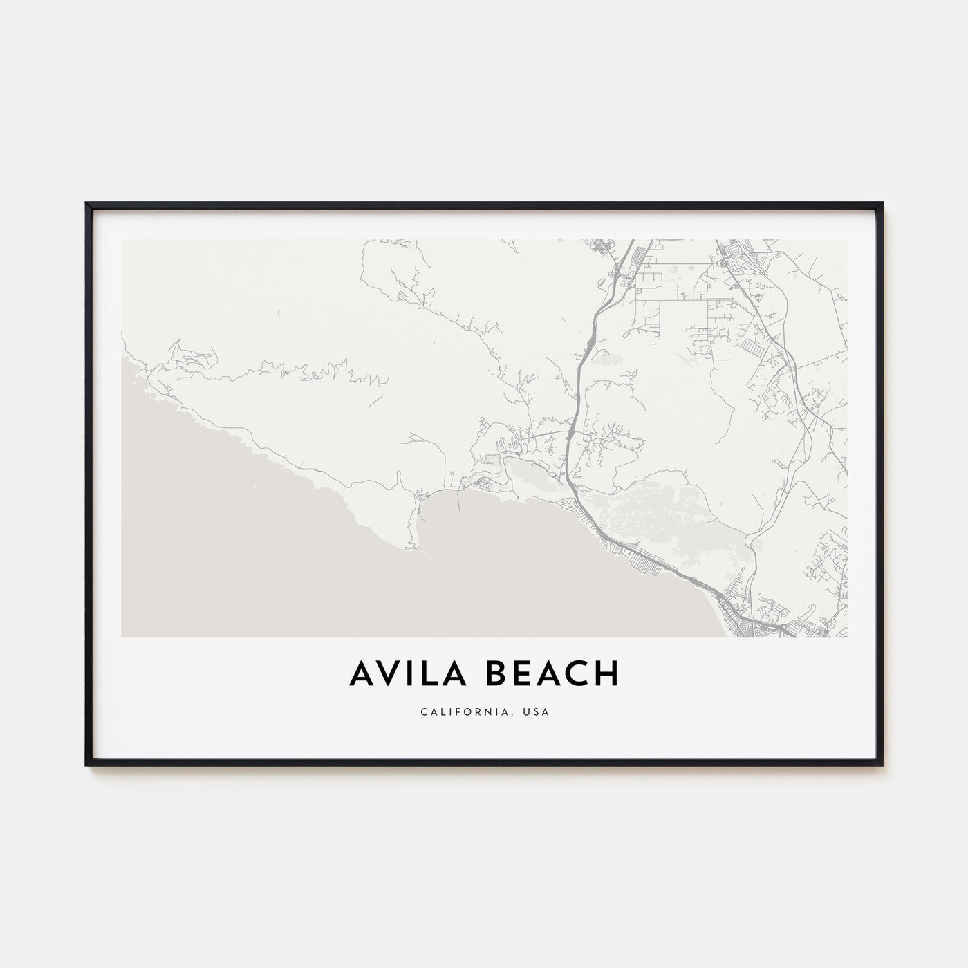 Avila Beach Map Landscape Poster