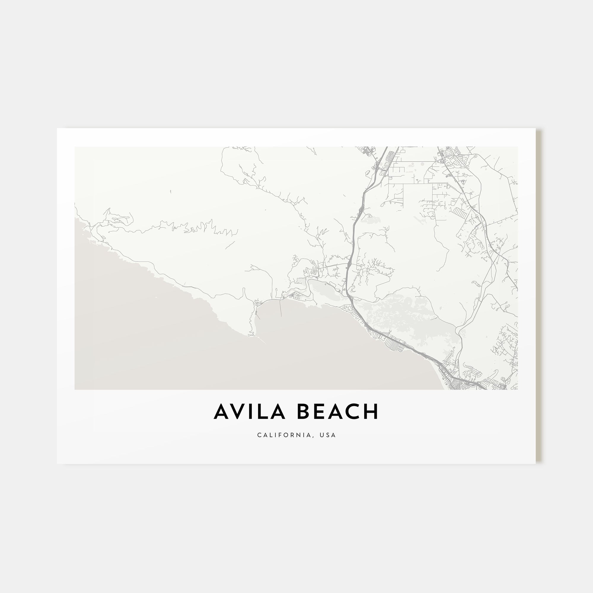Avila Beach Map Landscape Poster