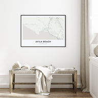 Avila Beach Map Landscape Poster