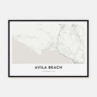 Avila Beach Map Landscape Poster